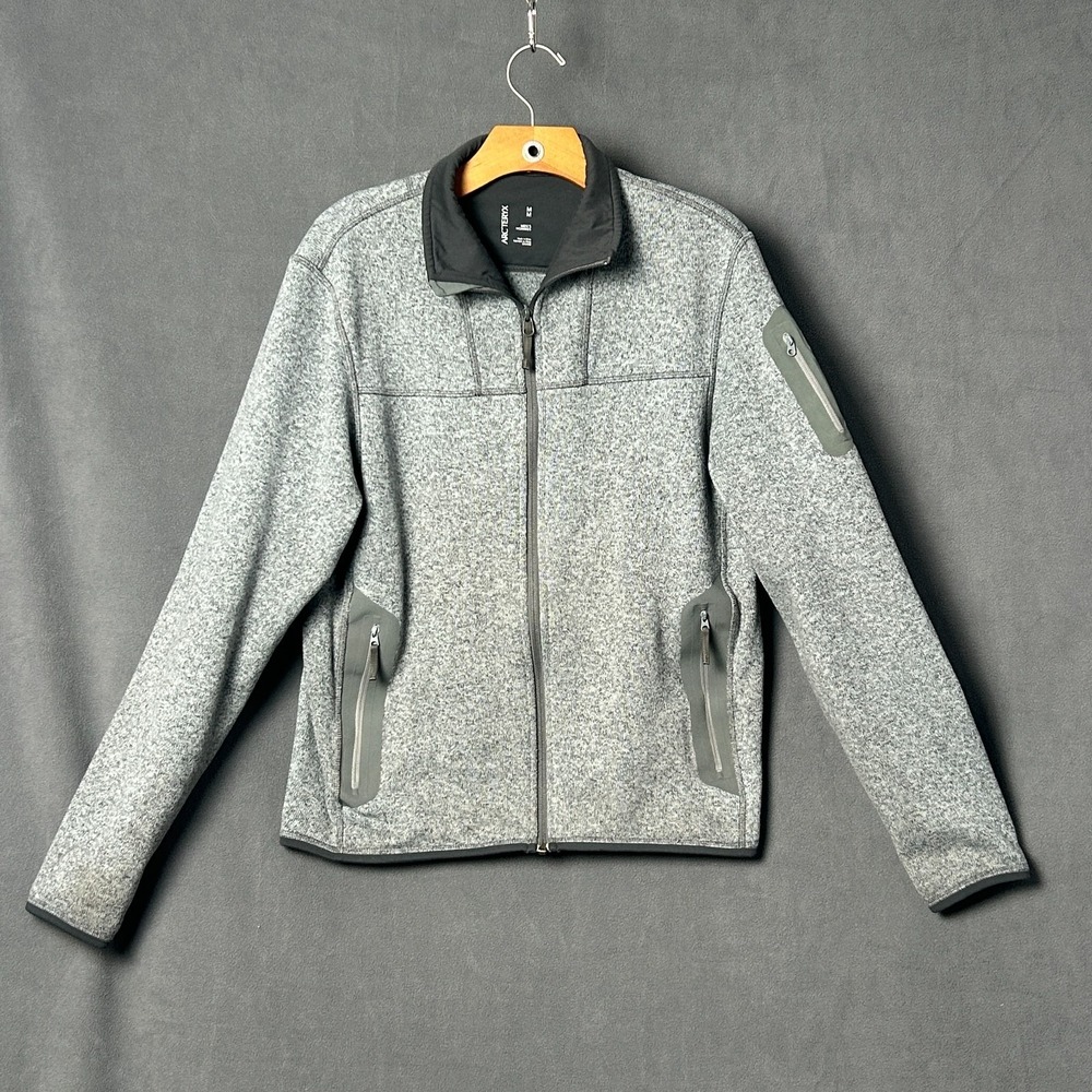 Arc'teryx Covert Hoody Mens M Argent Gray Alpenex Fleece Sweater Full Zip Jacket